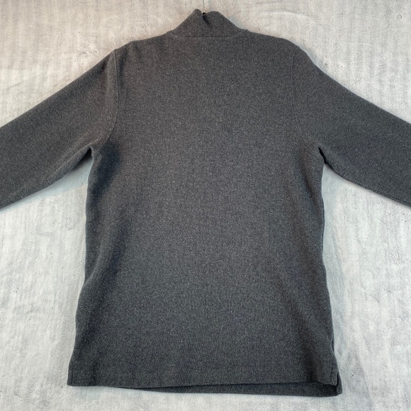 Charles River Quarter Zip Pull Over Sz Medium Grey / Gray Cotton Knit - Picture 3 of 11